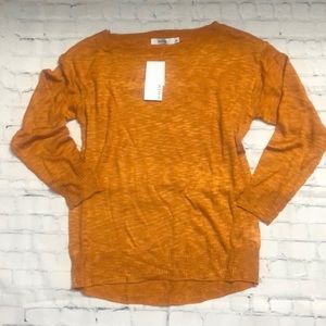 Yellowish Orange lightweight pull on crew neck Sweater